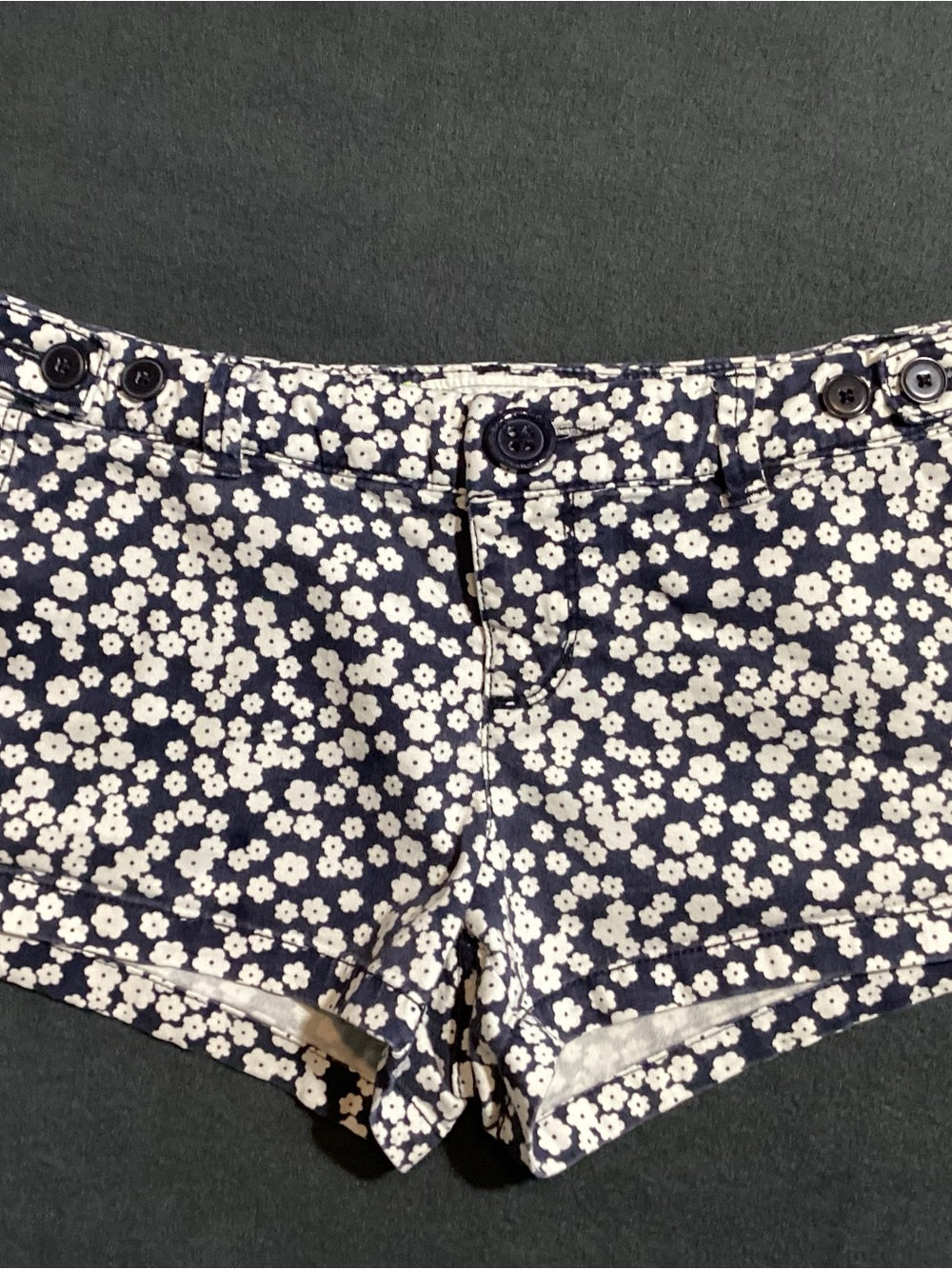 American Eagle Outfitters Navy and White Floral Women's Shorts size 2 SKU 17